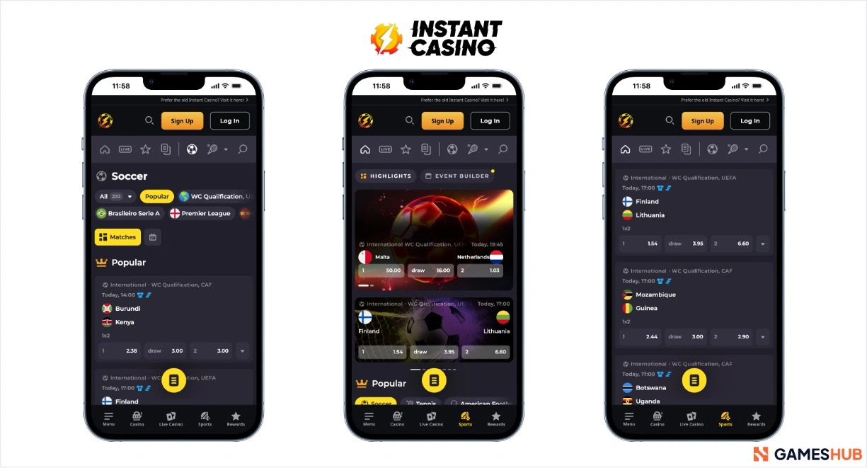 Instant Casino omtale betting