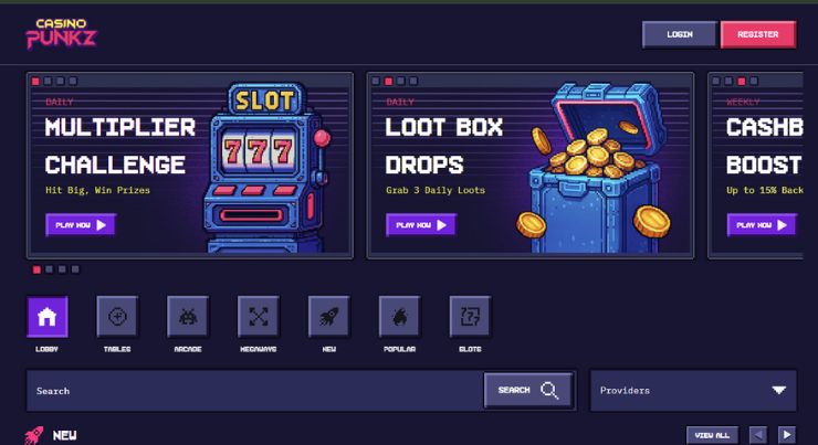 Casino Punkz hjemmeside