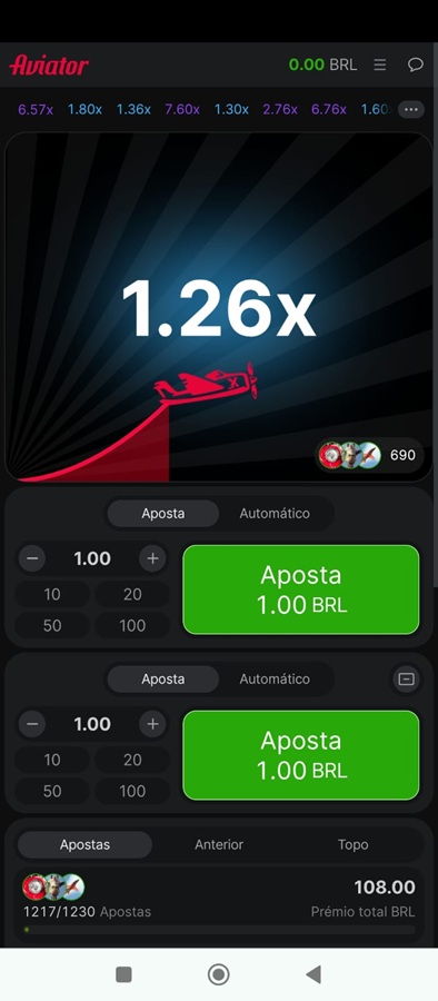 Aviator é um dos crash cassinos compatíveis com interface mobile