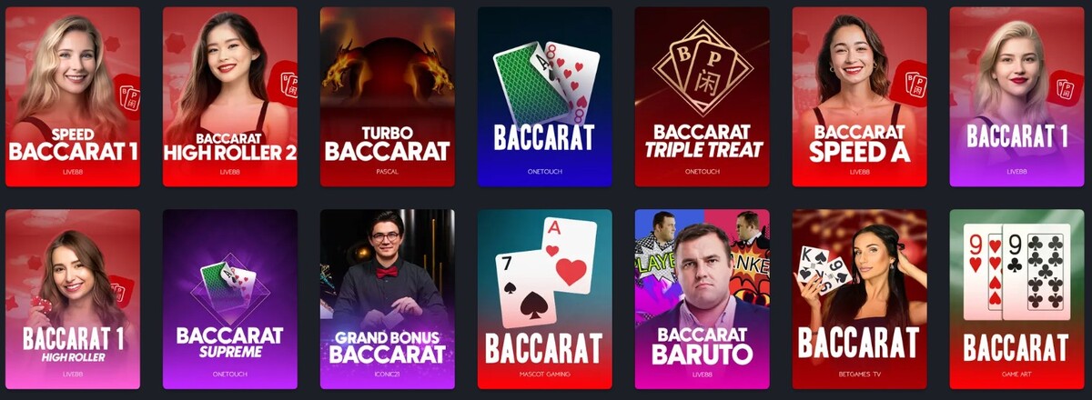 Instant Casino tem mais de 60 titulos de baccarat online