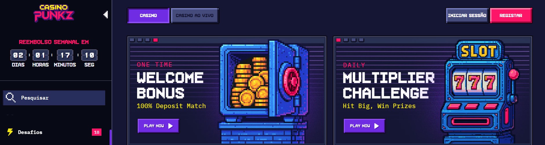 CasinoPunkz é um cassino online com muitos jogos populares