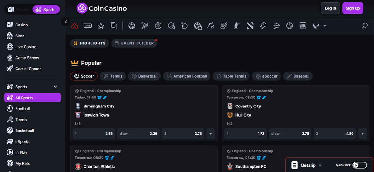 CoinCasino é um dos principais cassinos disponíveis no mercado iGaming