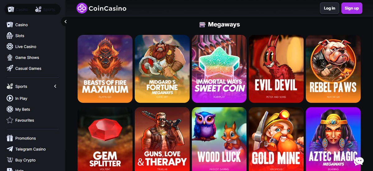 CoinCasino reúne os melhores slots do mercado iGaming