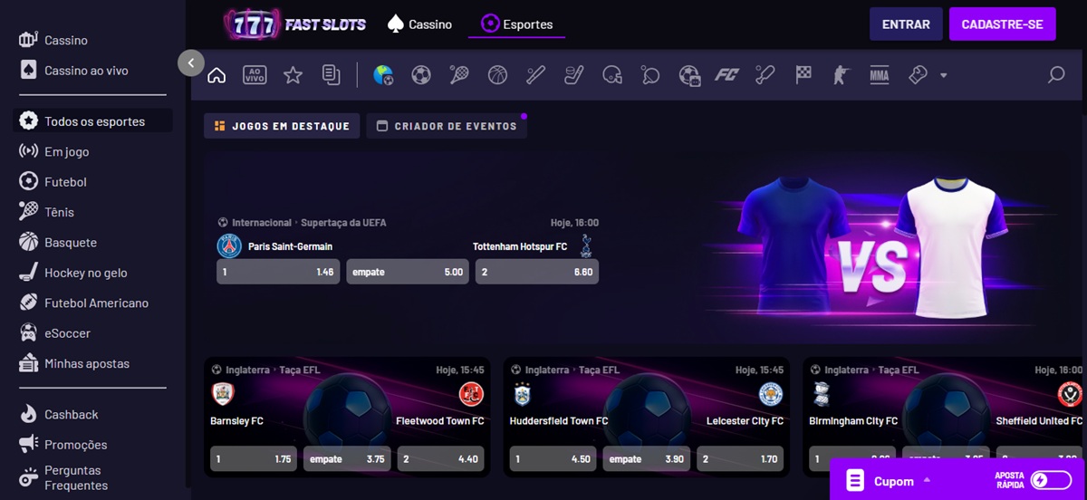 Fast Slots tem um design amigável para apostadores iniciantes