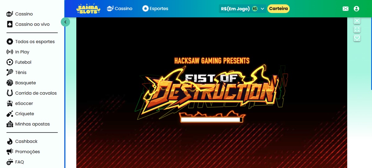 No Samba Slots é possível jogar slots da Hacksaw Gaming