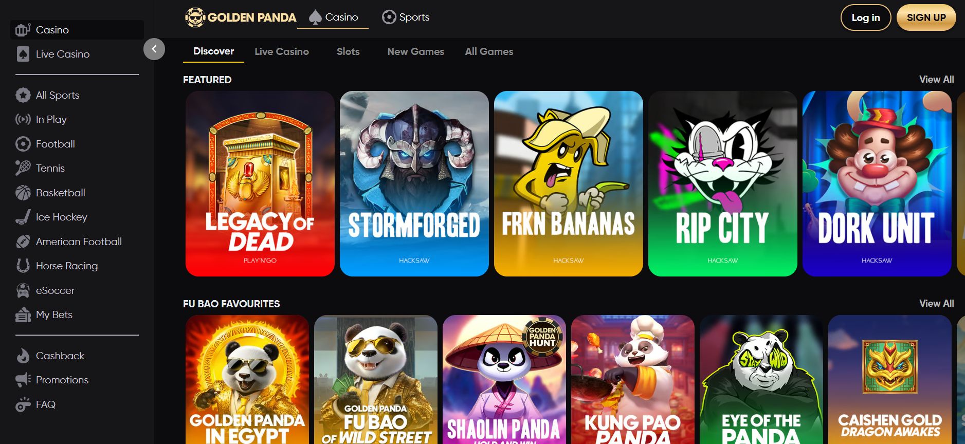 Bónus e variedade de bónus em Portugal no Golden Panda