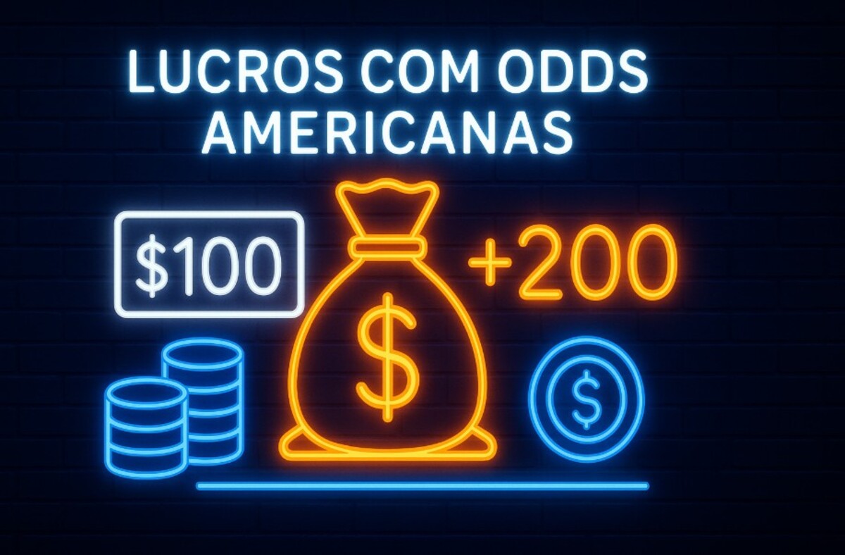 Para calcular os lucros com odds americanas, é preciso identificar se a odd é positiva ou negativa 