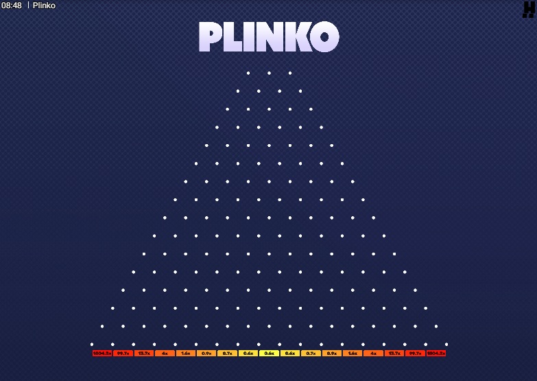 Interface do Plinko