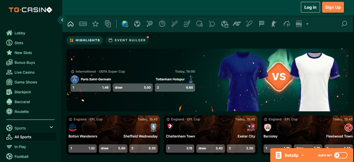TG.Casino é uma plataforma recente no mercado de cassino online