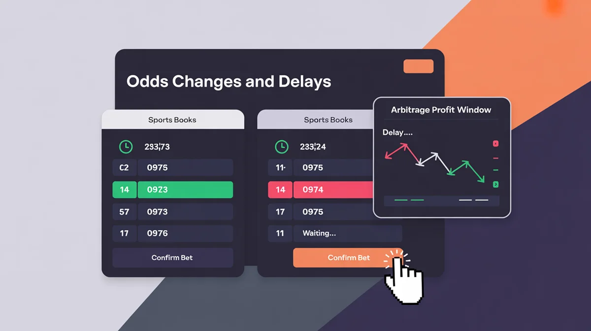 É crucial ficar atento às mudança de odds e delays em apostas de arbitragem 