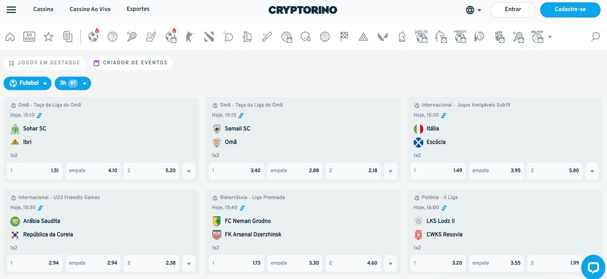 Cryptorino tem ambiente para criar eventos em apostas 