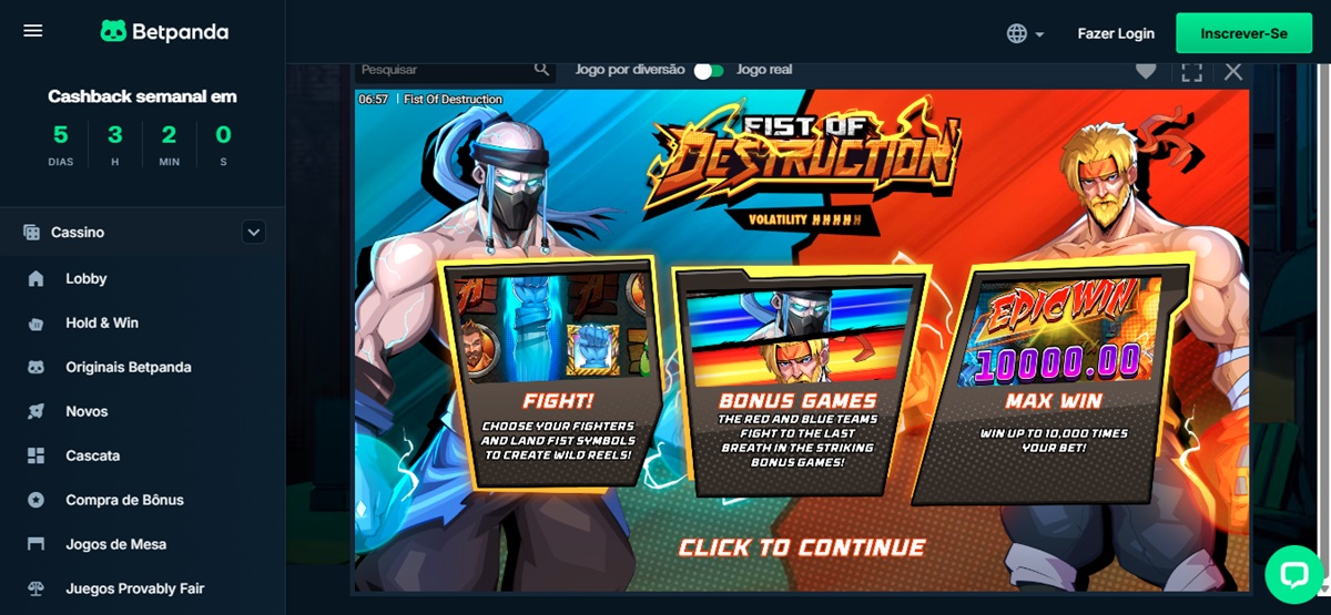 BetPanda é um dos principais sites para jogar Fist of Destruction