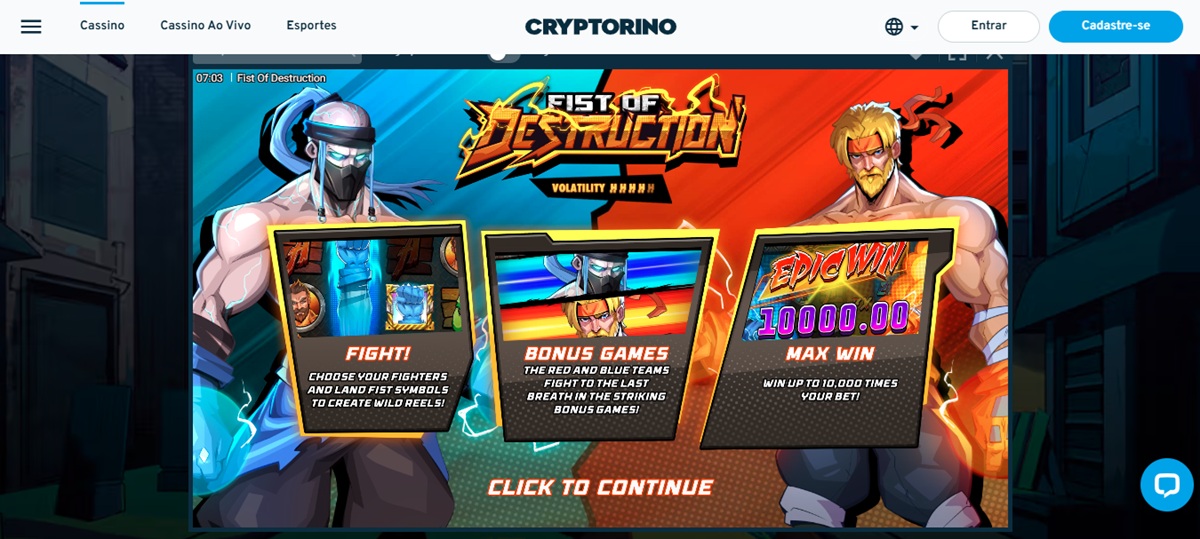 No Cryptorino é possível jogar slots da Hacksaw Gaming