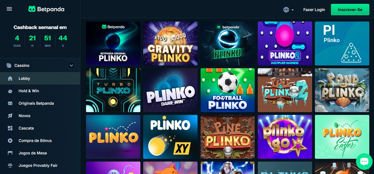 Opçõesde Plinko para jogar no cassino BetPanda