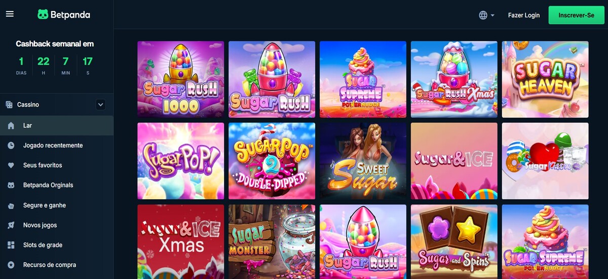 Versões do Sugar Rush no Betpanda