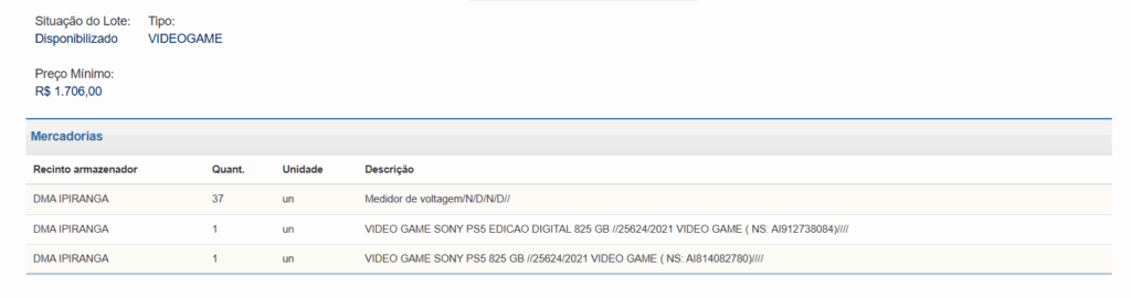 Leilão da Receita Federal