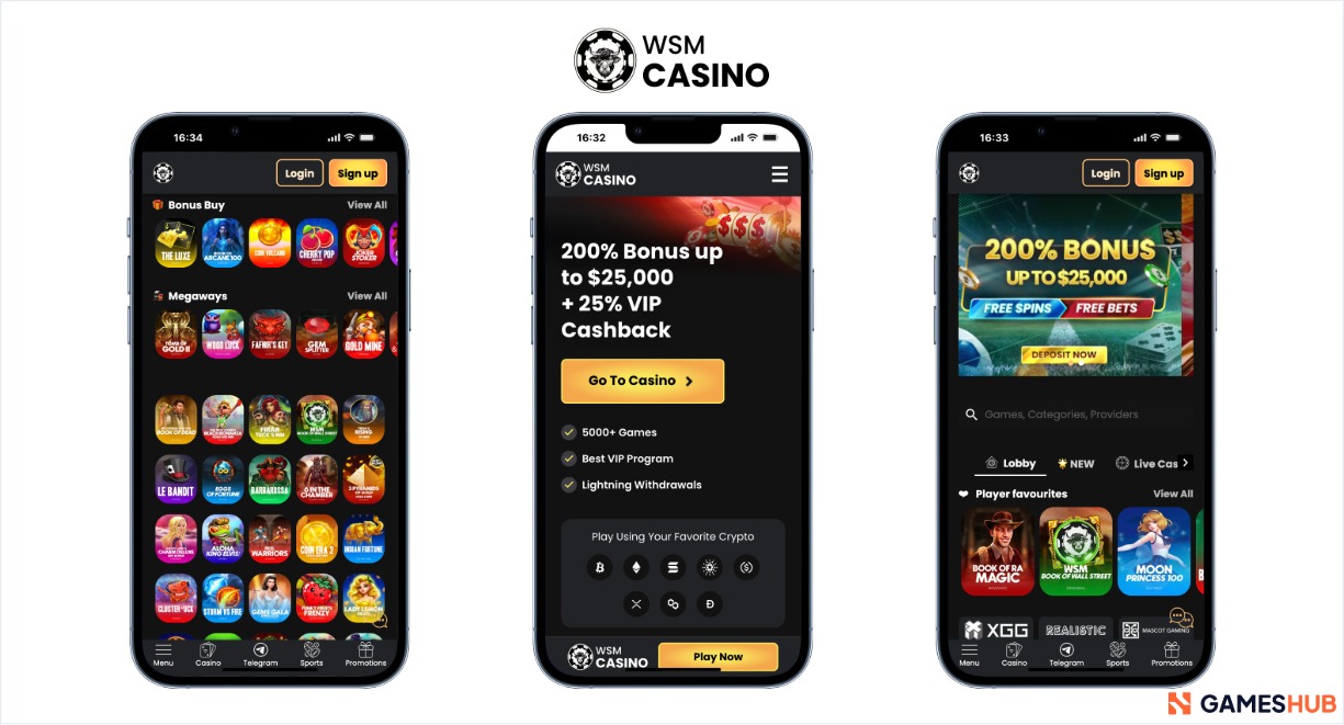 O WSM Casino conta com bônus atrativo e Clube VIP com vantagens exclusivas