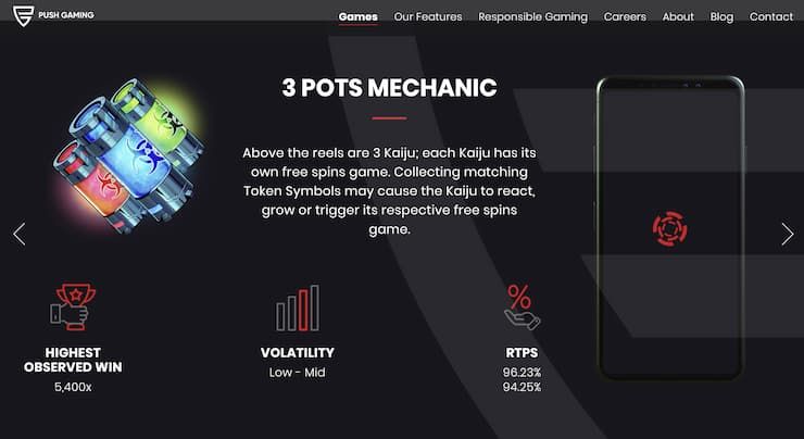 funcionalidade push pots