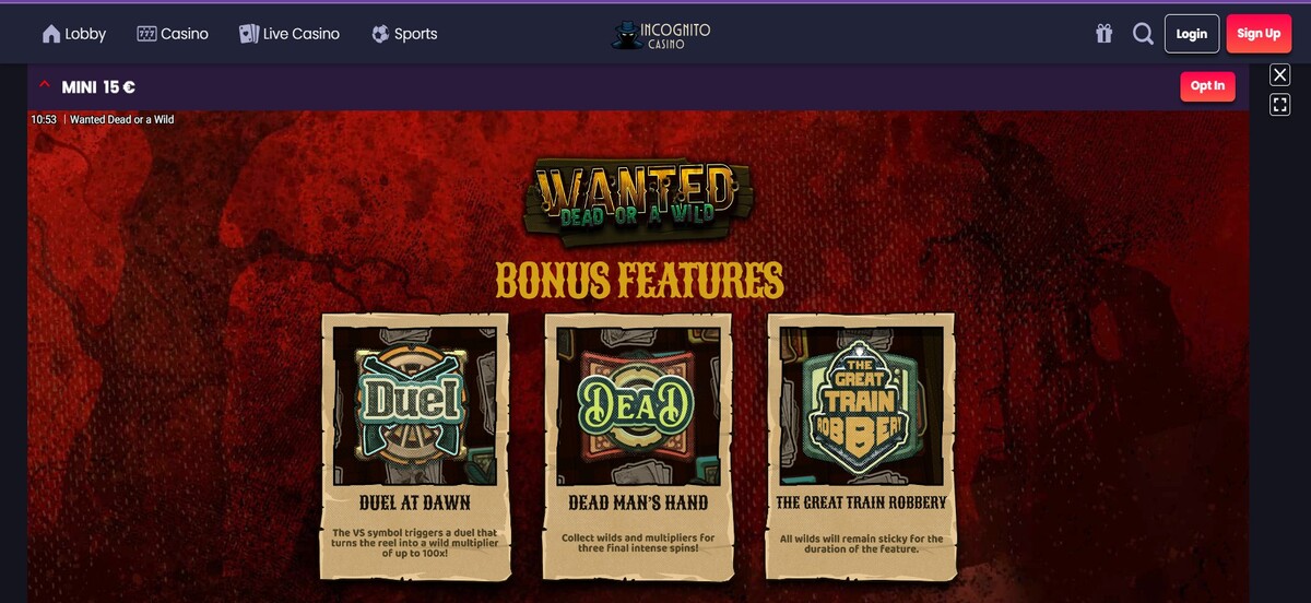 Slot Wanted Dead or a Wild no Incognito