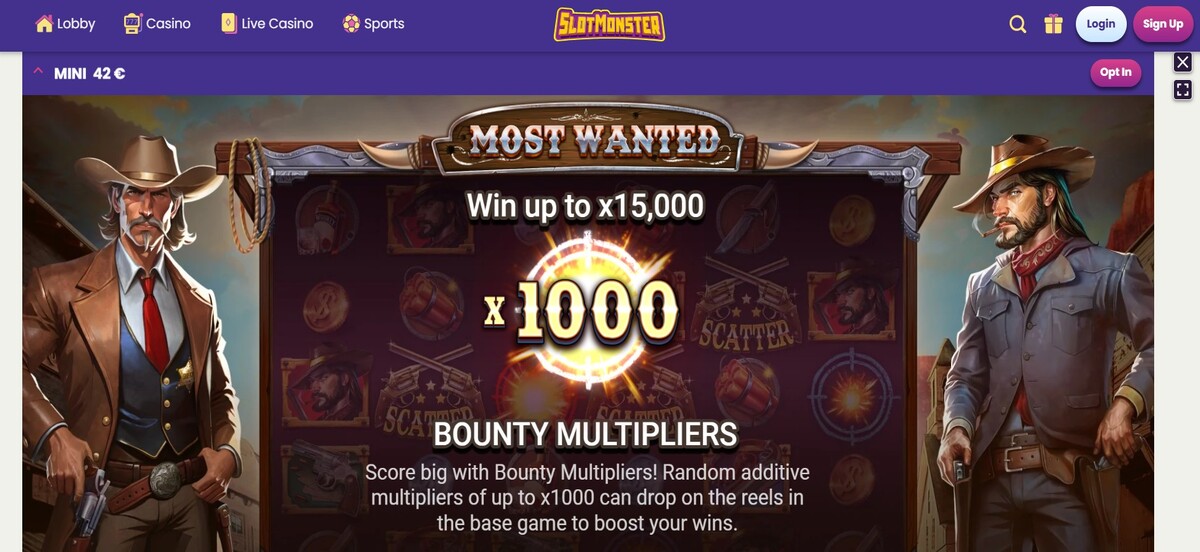 Wanted Dead or a Wild no Slotmonster