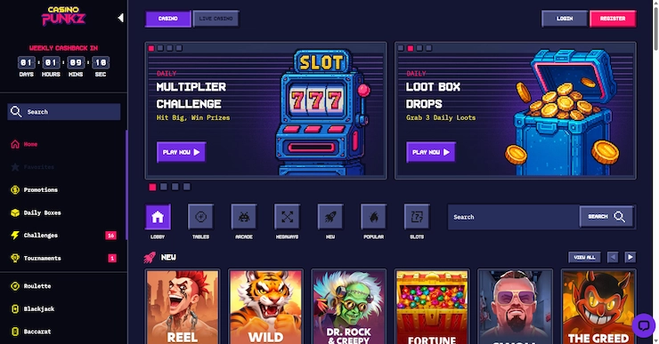 Casino Punkz hemsida