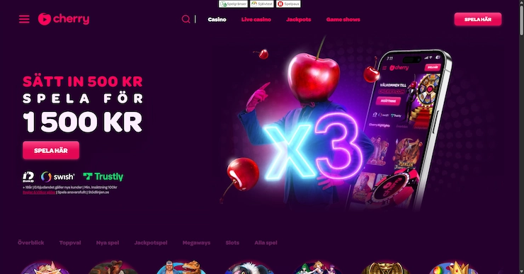 Cherry Casino hemsida