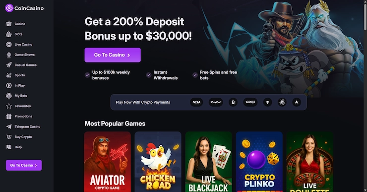 CoinCasino hemsida
