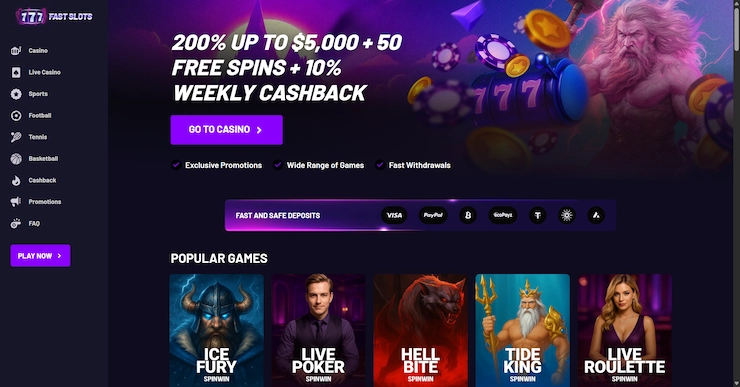 Fast Slots casino hemsida