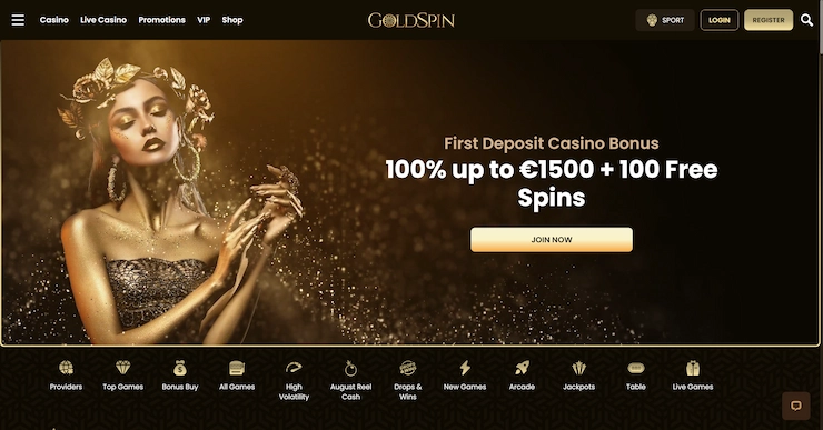 Goldspin casino hemsida