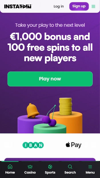 Instaspin Casino från mobilen