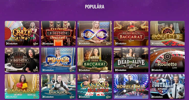 Populära live casino spel på Lucky Casino