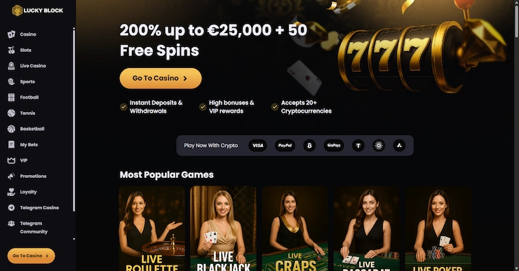 Lucky Block casino hemsida