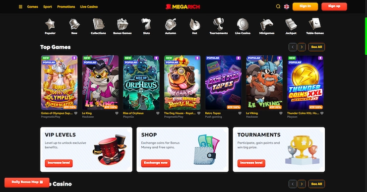 Mega Rich Casino hemsida
