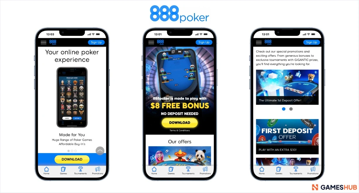888poker bonus, mobil app och kampanjer