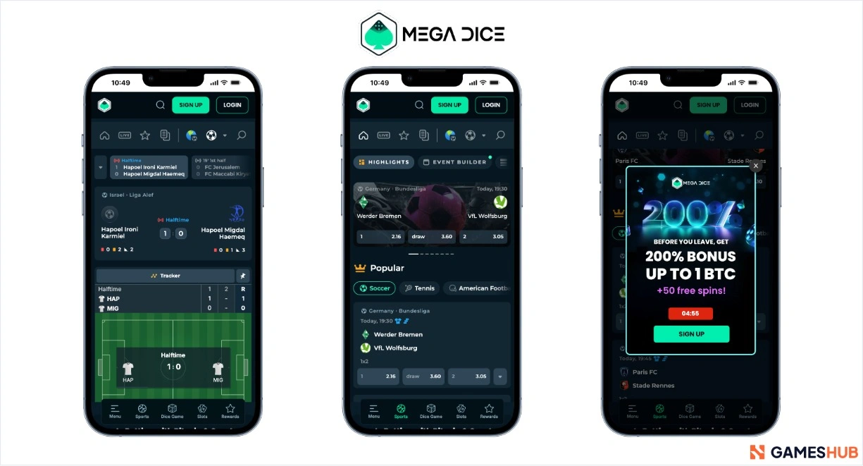 Mega Dice bonus och betting