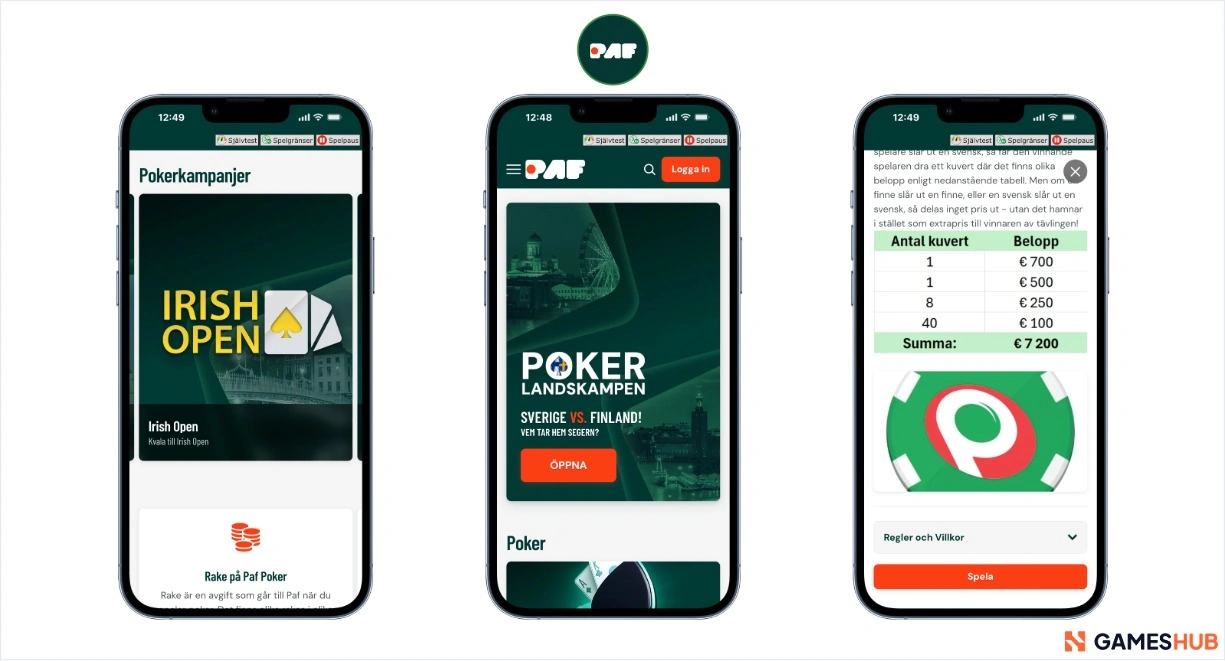Paf poker kampanjer för poker