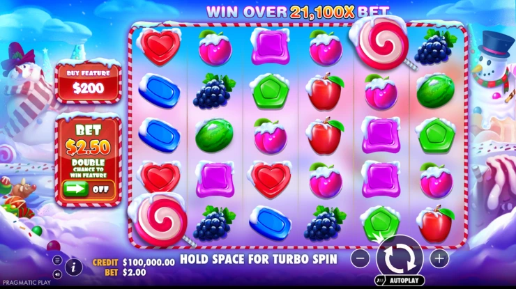 Sweet Bonanza Xmas slot basspel och symboler
