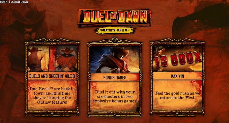 Bonus features in the Duel at Dawn slot by Hacksaw Gaming
