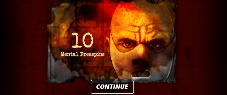 10 Mental Freespins activated in the Mental slot