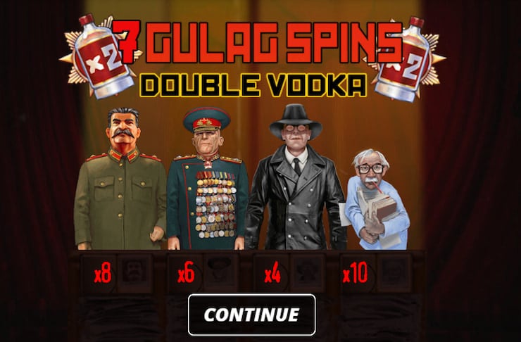7 Gulag Spins Double Vodka in the Remember Gulag slot machine