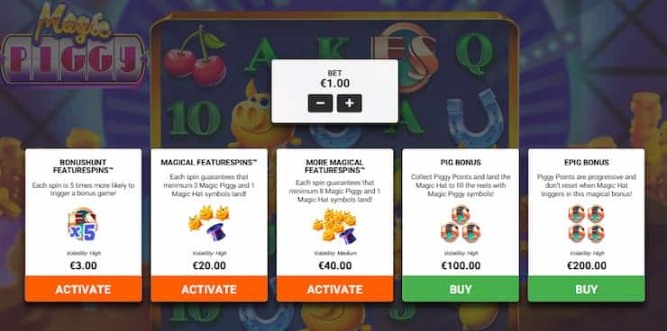 Bonus Buys in the Magic Piggy online slot