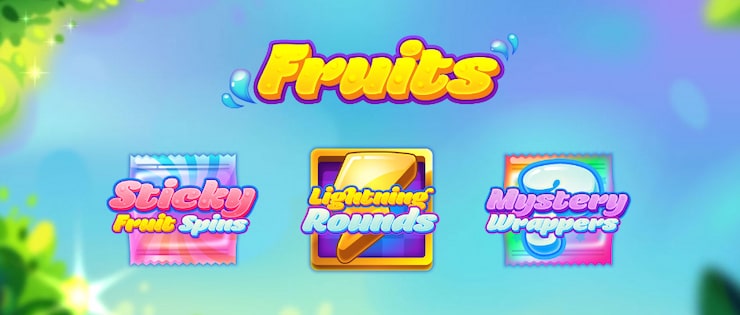 Bonus features in the Fruits slot machine.