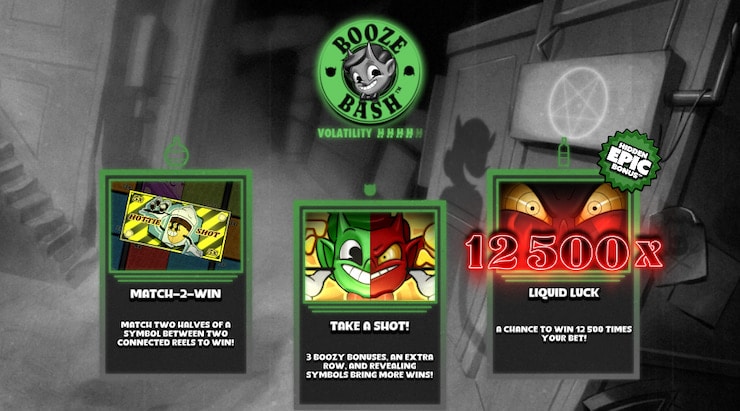 Bonus rounds in the Booze Bash online slot
