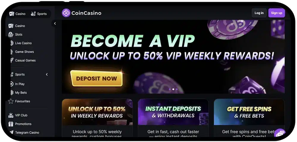 CoinCasino kasyno bez weryfikacji
