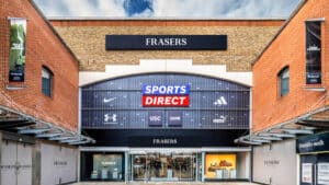 Frasers Group store, with Sports Direct and Game at the front.