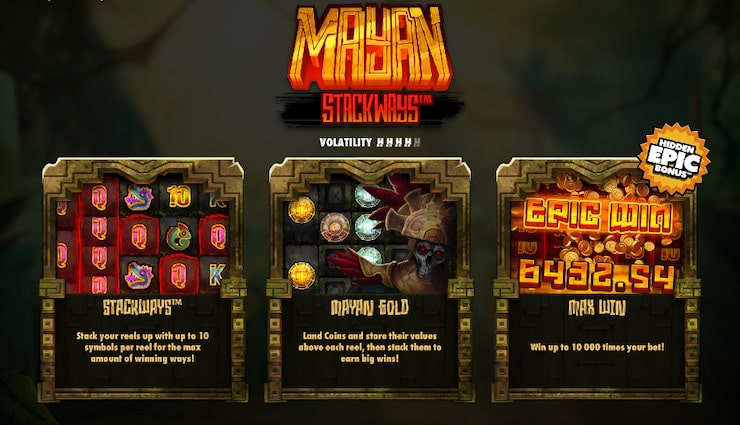 Mayan Stackways slot bonus features