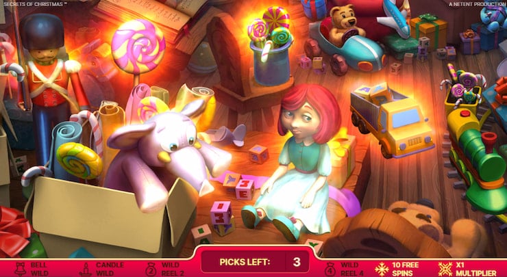 Pick gifts in the Secrets of Christmas online slot