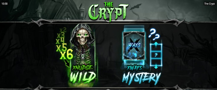 xNudge Wild and Mystery bonuses in The Crypt Slot