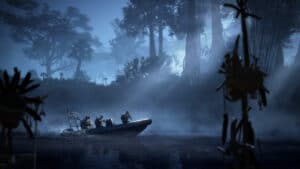 Ghosts travelling across a Wildlands river
