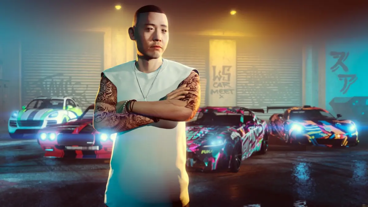 This image shows Hao, a character from Grand Theft Auto Online.